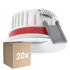 Mehrfachpackung 20x Ledvance LED-Spot Fire Rated Aluminium Weiß 8W 640lm 36D - 927 Extra Warmweiß | Ausschnitt 68mm - IP65 - Höchste Farbwiedergabe - Dimmbar