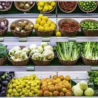 Frischeabteilung im Supermarkt Frischeabteilung im Supermarkt